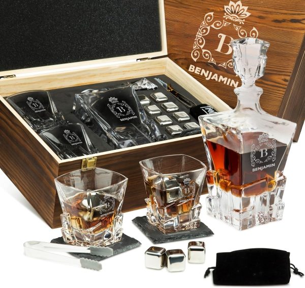 Luxus Whisky Set für Barwagen oder Wohnbereich