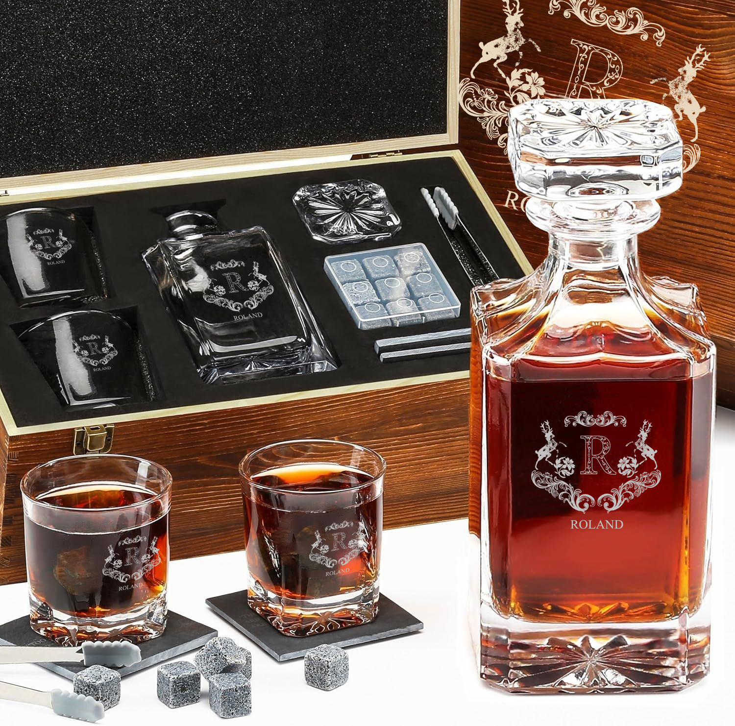 Luxus Whisky Karaffe mit Namensgravur
