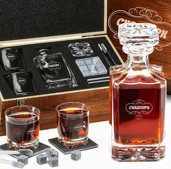 Whisky Karaffe mit Gläsern Weihnachten