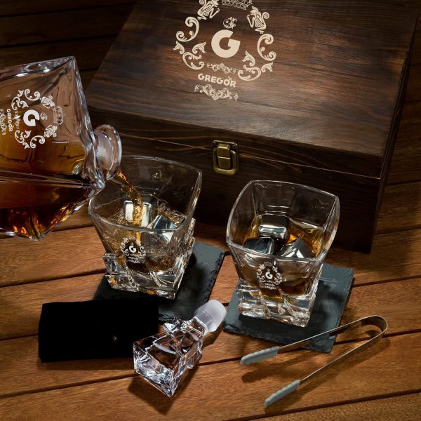 Modernes Whisky Dekanter Set personalisiert
