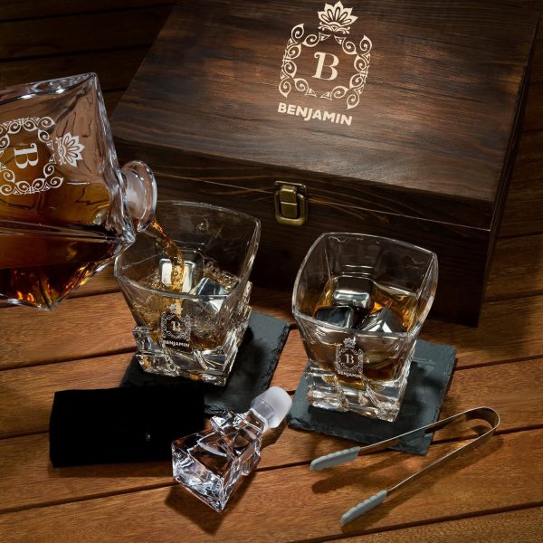 Modernes Whisky Dekanter Set mit Gläsern