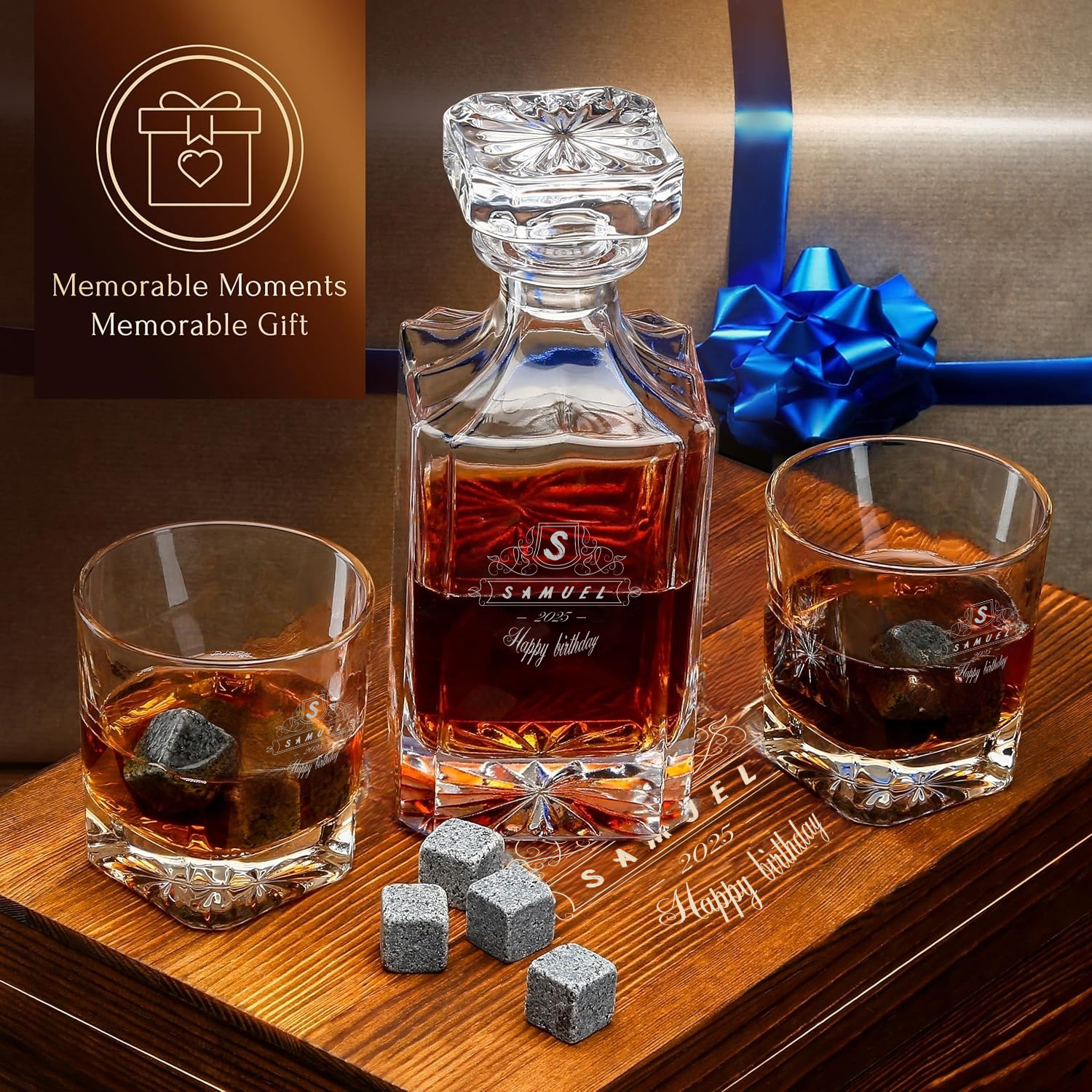 Personalisierte Whisky Geschenksets mit Gläsern