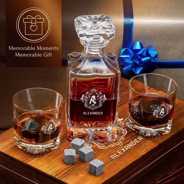 Exklusive Whisky Karaffe mit Initialen